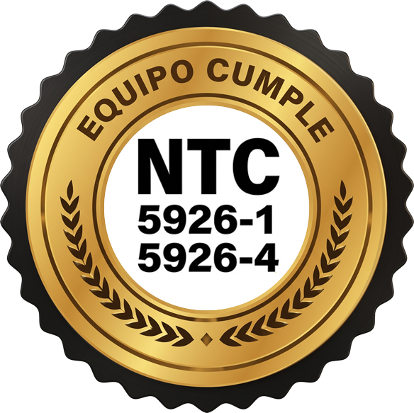 Sellos combinados de cumplimiento de las normas técnicas NTC 5926-1 y NTC 5926-4